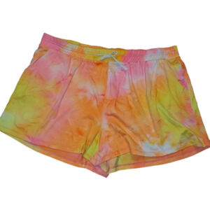 Tie dye shorts XL soft yellow pink orange